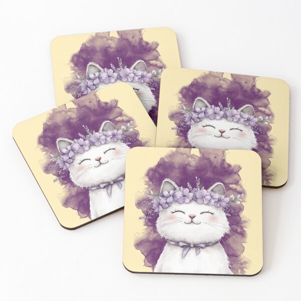 Item preview, Lavender Cat I | Smiling Kitty Botanical Art designed and sold by Plantinum.