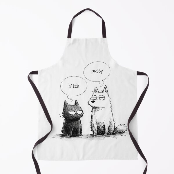 Item preview, Funny Cartoon Cat vs Dog Insult Art Print designed and sold by saucymerch.
