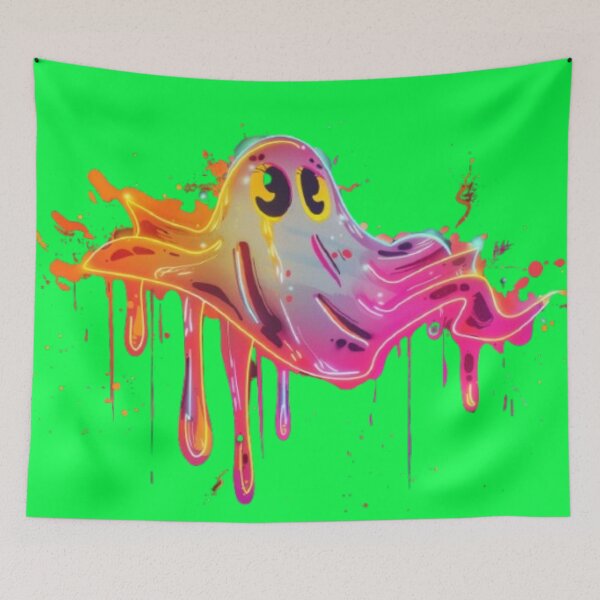 Item preview, Colorful Neon Graffiti Ghost – Funny Spooky Halloween Art designed and sold by AlexLineArt.
