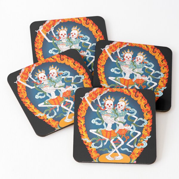 Item preview, Citipati Tibetan Buddhist Thangka - Dancing Skeletons -  designed and sold by tmundgjndn58.