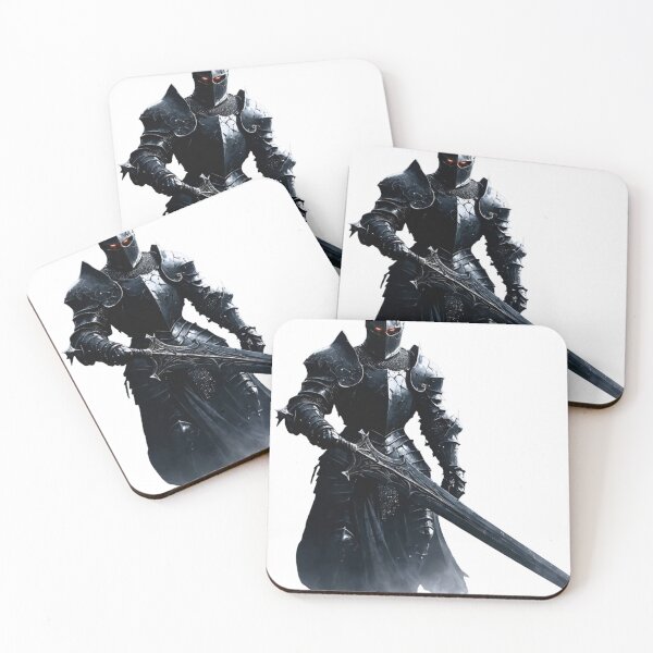Item preview, Dark Fantasy Knight – Black Armored Warrior with Sword RPG Design designed and sold by joxprints.