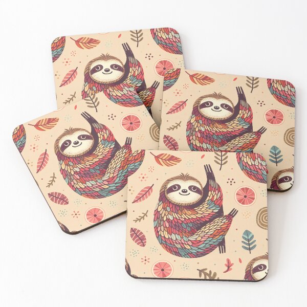 Item preview, Cute Sloth Pattern Art Print - Adorable Nursery Wall Decor designed and sold by DesignsByDessie.