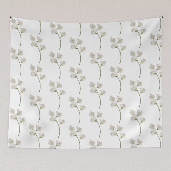 Item preview, white sweet pea flower sticker designed and sold by inainart.