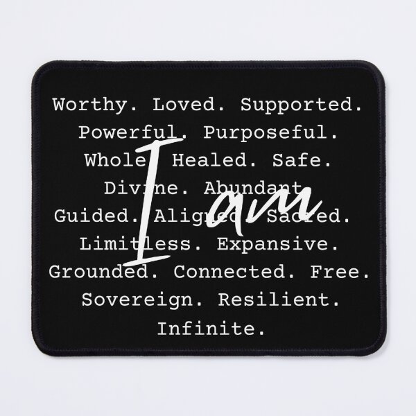 Item preview, I Am Affirmations Spiritual Minimalist Text Design designed and sold by VisualAwakeningArt.