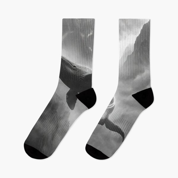 Item preview, Ballena volando entre montañas y nubes designed and sold by davidonstudio.