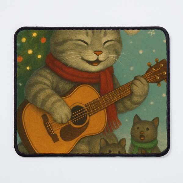 Item preview, Christmas Cat Guitar Winter Snowflake Carol designed and sold by JediKittenWars.
