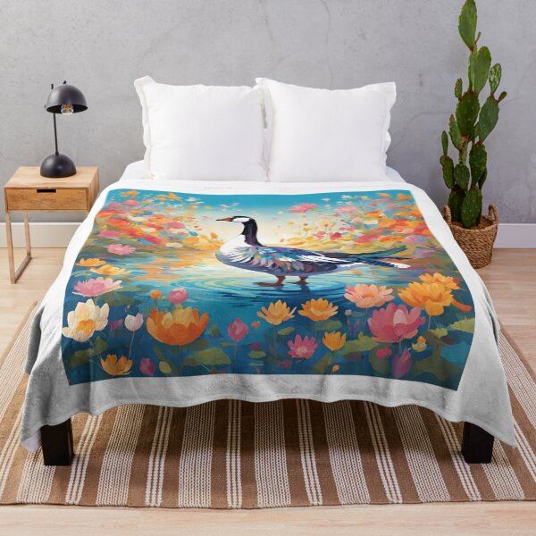 Item preview, Colorful Goose in Blooming Garden – Nature Artwork designed and sold by TheRamesCo.
