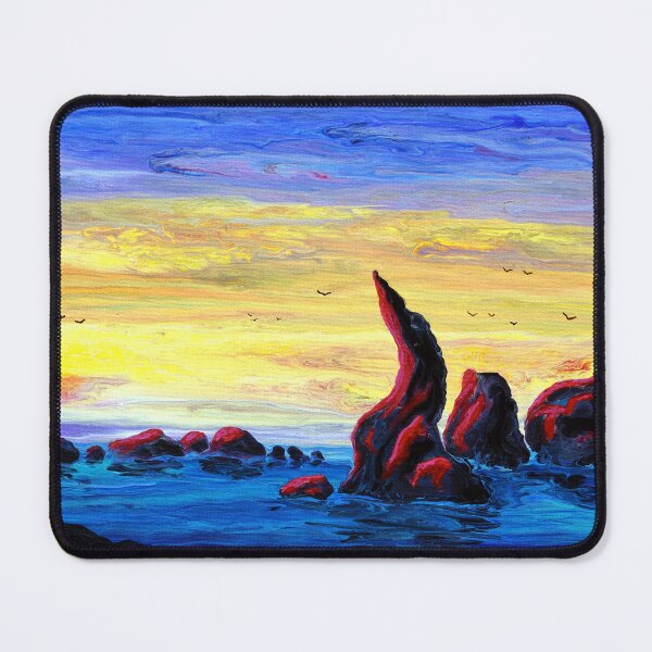 Item preview, Sunrise at Wizards Hat Rock Oregon Seascape designed and sold by BreezyZen.