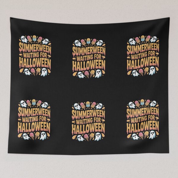 Item preview, Summerween Waiting for Halloween Funny Ghosts with Ice Cream designed and sold by SkymarArt.