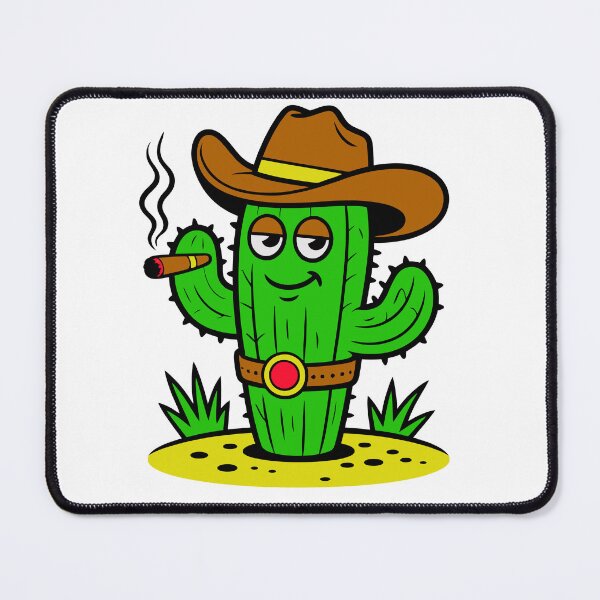 Item preview, Cowboy Cactus Smoking Cigar Funny Western Desert Cartoon Design designed and sold by styleonestaa.