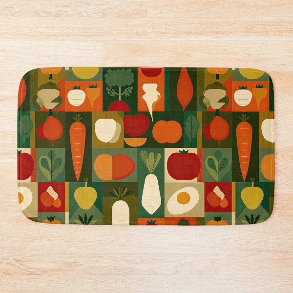 Item preview, Colorful Veggie Pattern– Fun All Over Print with Tomatoes,Midcentury Modern Vibes designed and sold by Kybruno's Creations.