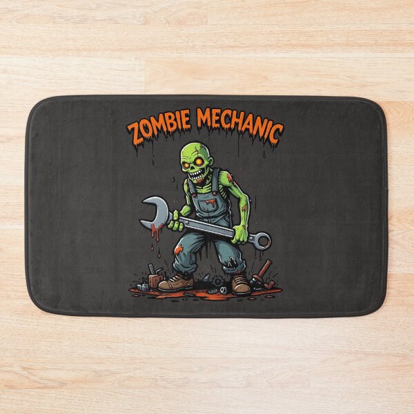 Item preview, Humorous Halloween Zombie with Wrench Cartoon designed and sold by arceeddesign.