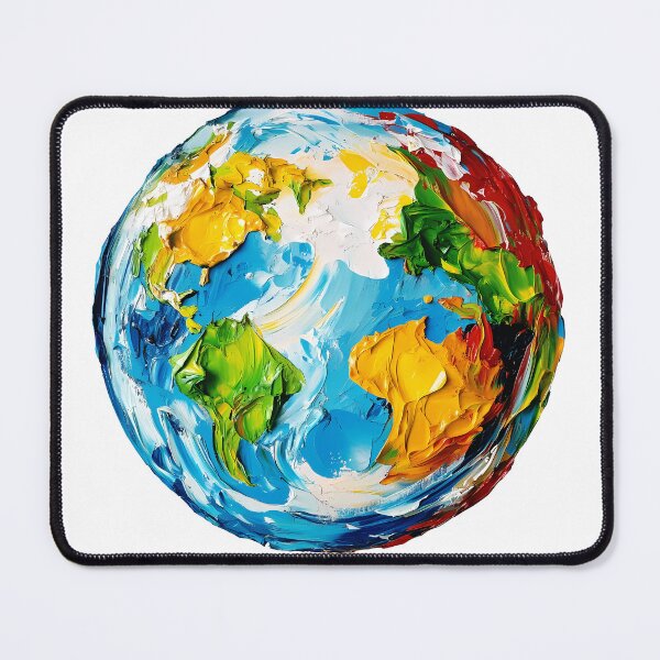 Item preview, Colorful Earth Painting – Abstract Planet Art designed and sold by DesignArtist.ia.