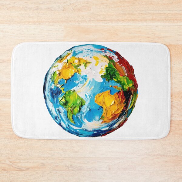 Item preview, Colorful Earth Painting – Abstract Planet Art designed and sold by DesignArtist.ia.