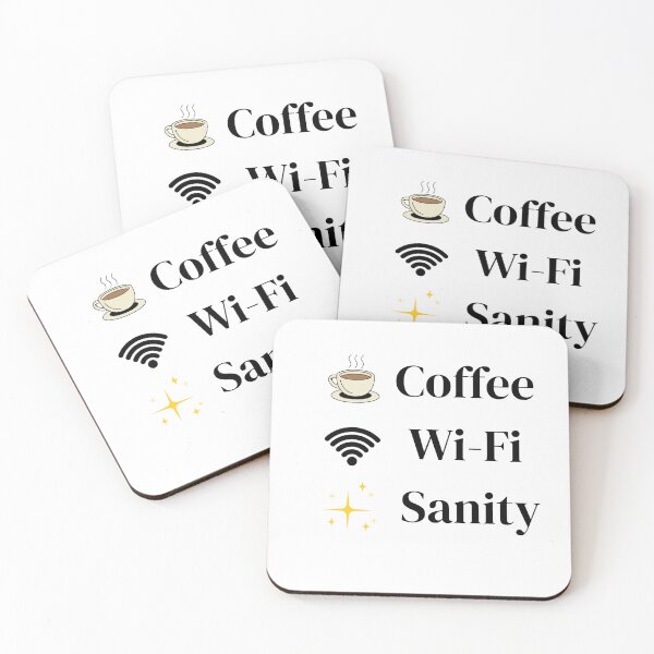 Item preview, Coffee Wi-Fi Sanity Shirt | Funny Remote Work T-Shirt for Coffee Lovers & Freelancers designed and sold by Kaehaniz.