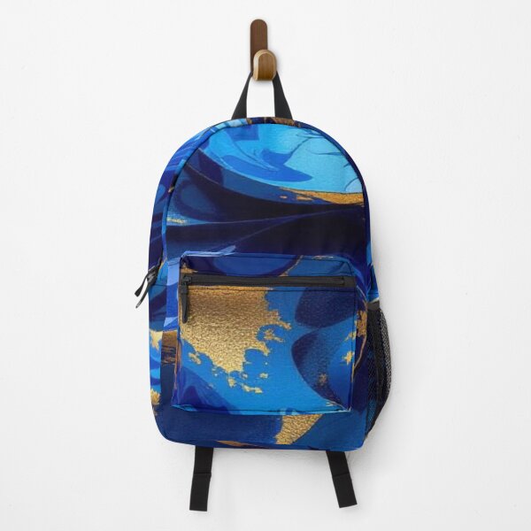 Artikelvorschau, Blue Vortex – Flowing Elegance in Gold and Deep Ocean Tones entworfen und verkauft von FotoworldEdel.