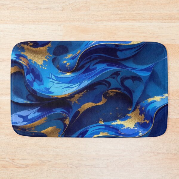 Item preview, Blue Vortex – Flowing Elegance in Gold and Deep Ocean Tones designed and sold by FotoworldEdel.