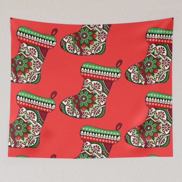 Item preview, Christmas red cute stocking filler cozy joy happy holiday vibes designed and sold by DivineMandala.