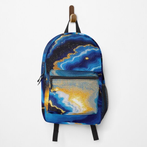 Artikelvorschau, Blue Vortex – Flowing Elegance in Gold and Deep Ocean Tones entworfen und verkauft von FotoworldEdel.