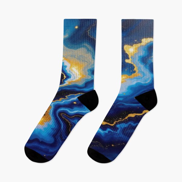 Item preview, Blue Vortex – Flowing Elegance in Gold and Deep Ocean Tones designed and sold by FotoworldEdel.
