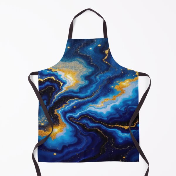 Artikelvorschau, Blue Vortex – Flowing Elegance in Gold and Deep Ocean Tones entworfen und verkauft von FotoworldEdel.