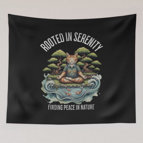 Item preview, Rooted in Serenity Zen Cat designed and sold by AwesomeBeyondLimits.