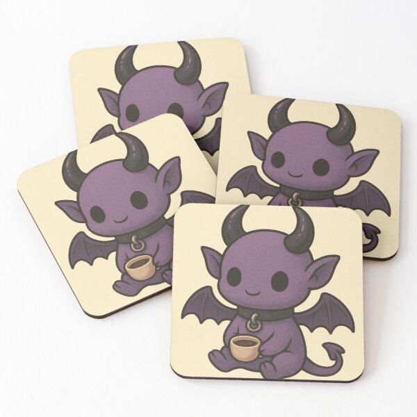 Item preview, kawaii Demon with Coffee designed and sold by Jen-stuffs.