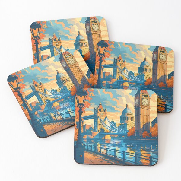 Item preview, London England Travel Art – Retro Autumn Dreams designed and sold by Earth Celebration Designs.