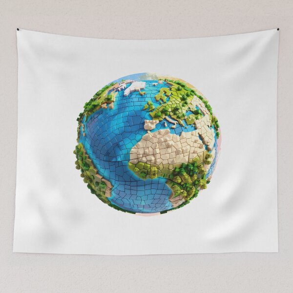 Item preview, Mosaic Earth Globe – Colorful 3D Planet Art designed and sold by DesignArtist.ia.