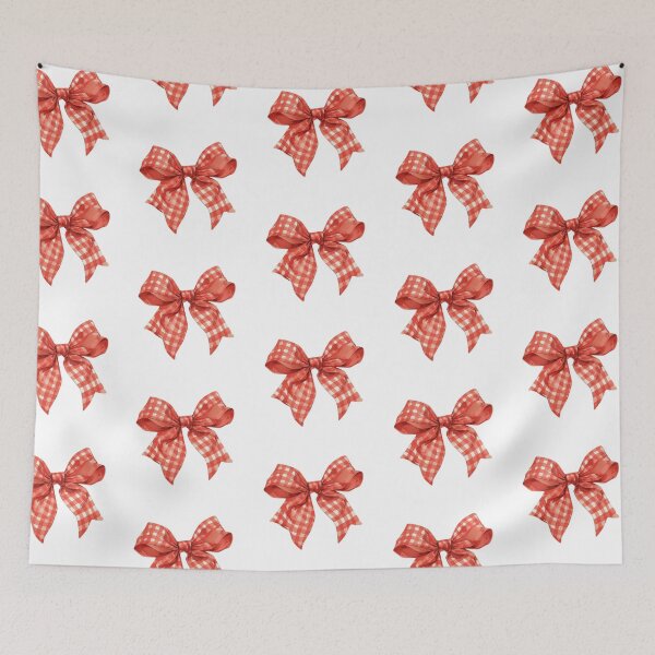 Item preview, red plaid ribbon bow designed and sold by viviofthevalley.
