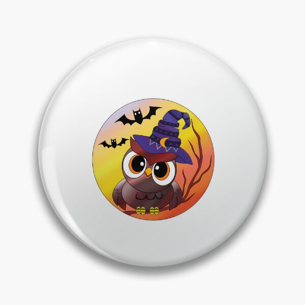 Artikelvorschau, Halloween Owl With Witch Hat And Bats In Full Moon entworfen und verkauft von ChristopStano.