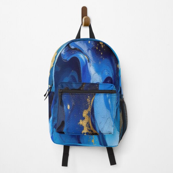 Artikelvorschau, Blue Vortex – Flowing Elegance in Gold and Deep Ocean Tones entworfen und verkauft von FotoworldEdel.