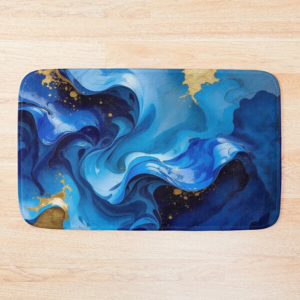 Item preview, Blue Vortex – Flowing Elegance in Gold and Deep Ocean Tones designed and sold by FotoworldEdel.