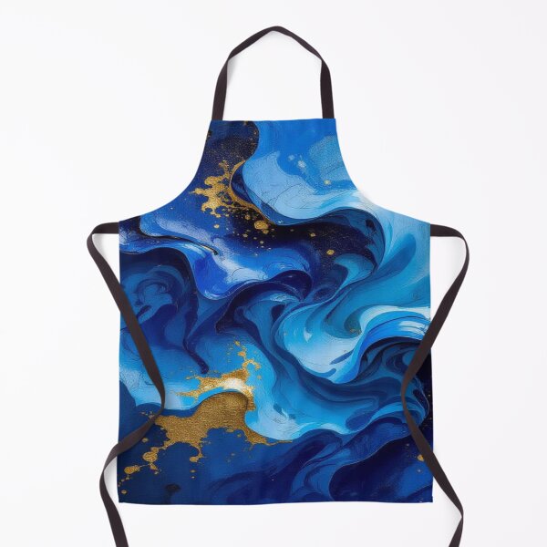 Artikelvorschau, Blue Vortex – Flowing Elegance in Gold and Deep Ocean Tones entworfen und verkauft von FotoworldEdel.
