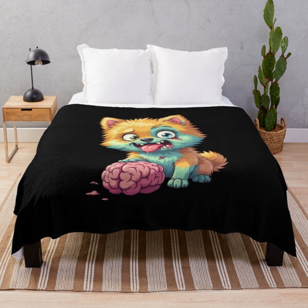 Item preview, Zombie Pomeranian Halloween Brain Eater designed and sold by ViviArtix.