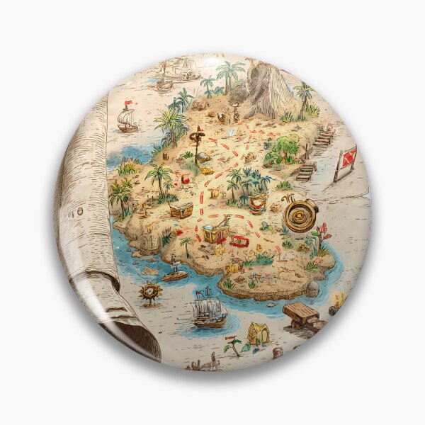 Item preview, Vintage Pirate Treasure Map – Adventure Island Illustration designed and sold by DesignArtist.ia.