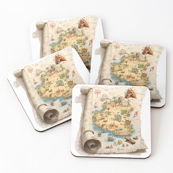 Item preview, Vintage Pirate Treasure Map – Adventure Island Illustration designed and sold by DesignArtist.ia.