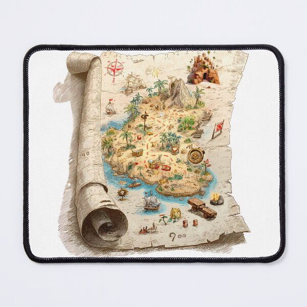 Item preview, Vintage Pirate Treasure Map – Adventure Island Illustration designed and sold by DesignArtist.ia.