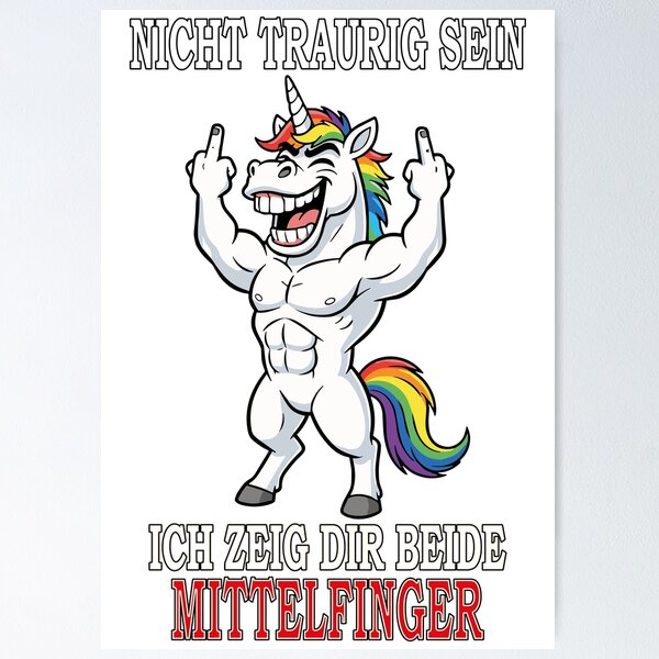 Artikelvorschau, Ikonisches Einhorn mit Mittelfinger - Sarkastisches Statement-Design entworfen und verkauft von ChrismaPrint.