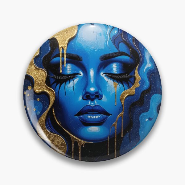Artikelvorschau, Blue & Gold Flow – Surreal Beauty meets Digital Elegance entworfen und verkauft von FotoworldEdel.