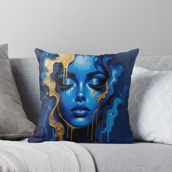 Item preview, Blue & Gold Flow – Surreal Beauty meets Digital Elegance designed and sold by FotoworldEdel.