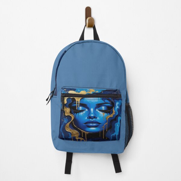 Artikelvorschau, Blue & Gold Flow – Surreal Beauty meets Digital Elegance entworfen und verkauft von FotoworldEdel.