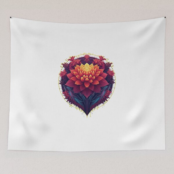 Item preview, Cyberpunk Hydrangeas with Neon Lines – Vibrant Floral Art in Futuristic Style designed and sold by Naturalite19.