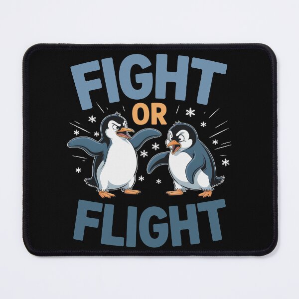 Item preview, Fight or Flight Funny Penguin Gifts Illustration, Quirky Animal Humor designed and sold by SkymarArt.