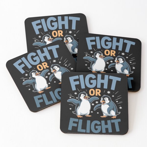 Item preview, Fight or Flight Funny Penguin Gifts Illustration, Quirky Animal Humor designed and sold by SkymarArt.