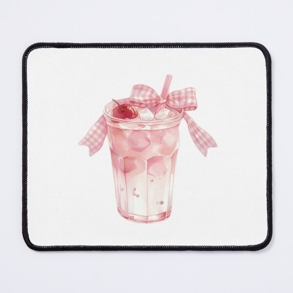 Item preview, coquette pink drink with ice cubes  designed and sold by viviofthevalley.