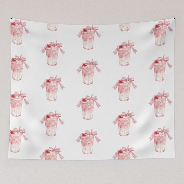 Item preview, coquette pink drink with ice cubes  designed and sold by viviofthevalley.