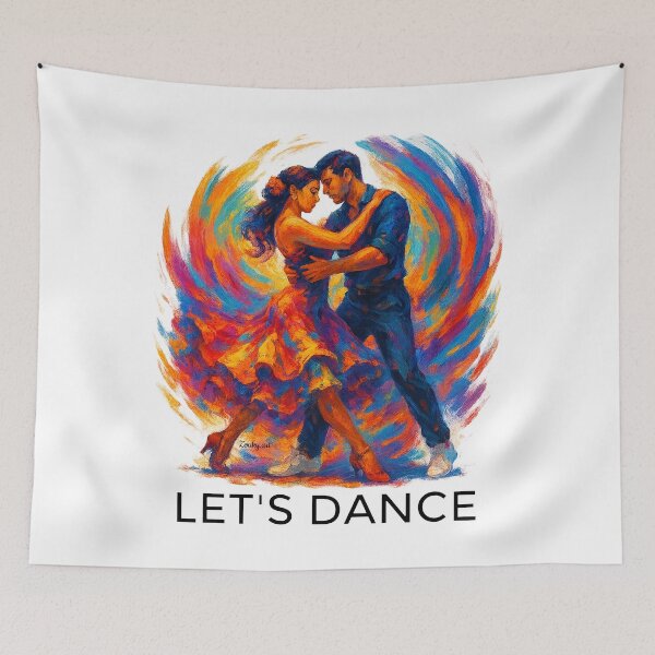 Item preview, Fiery Colorful Dance Couple Artwork designed and sold by Zouky.art.