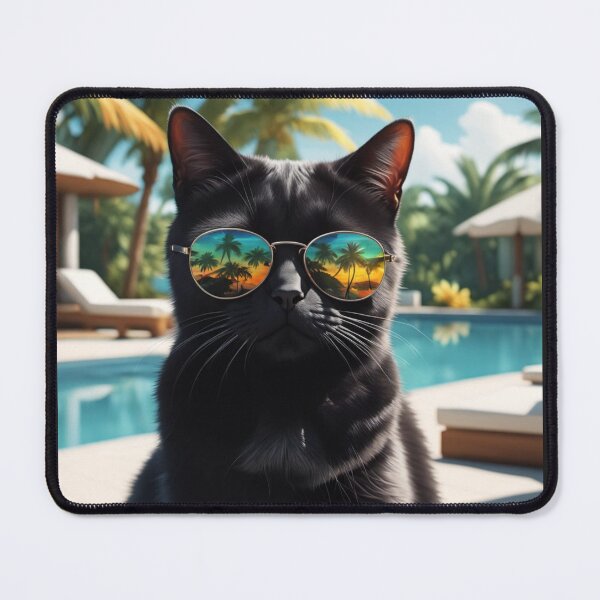Item preview, Cool cat poolside lounging designed and sold by Felinefamiliar.