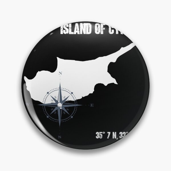 Item preview, Cyprus Island Outline With Compass And Coordinates designed and sold by sbachstroem.